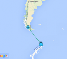 Mapa wycieczki - Antarktyda ekspresowo - przeloty i rejs (Ocean Adventurer)