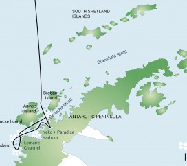 Mapa wycieczki - Ekspedycja na Antarktydę z kempingiem (Plancius/Hondius/Janssonius)